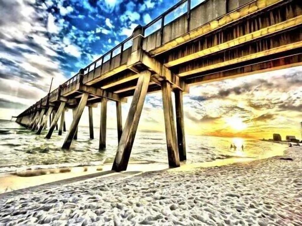 Ocean Front Penthouse Suite Panoramic Views Of Gulf,Pensacola Beach,Pier, & Bay المظهر الخارجي الصورة